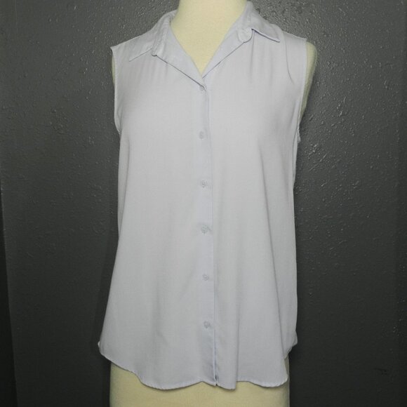 Uniqlo Womens Light Blue Sleeveless Summer Collared Button Down Shirt Size Small - Picture 2 of 9